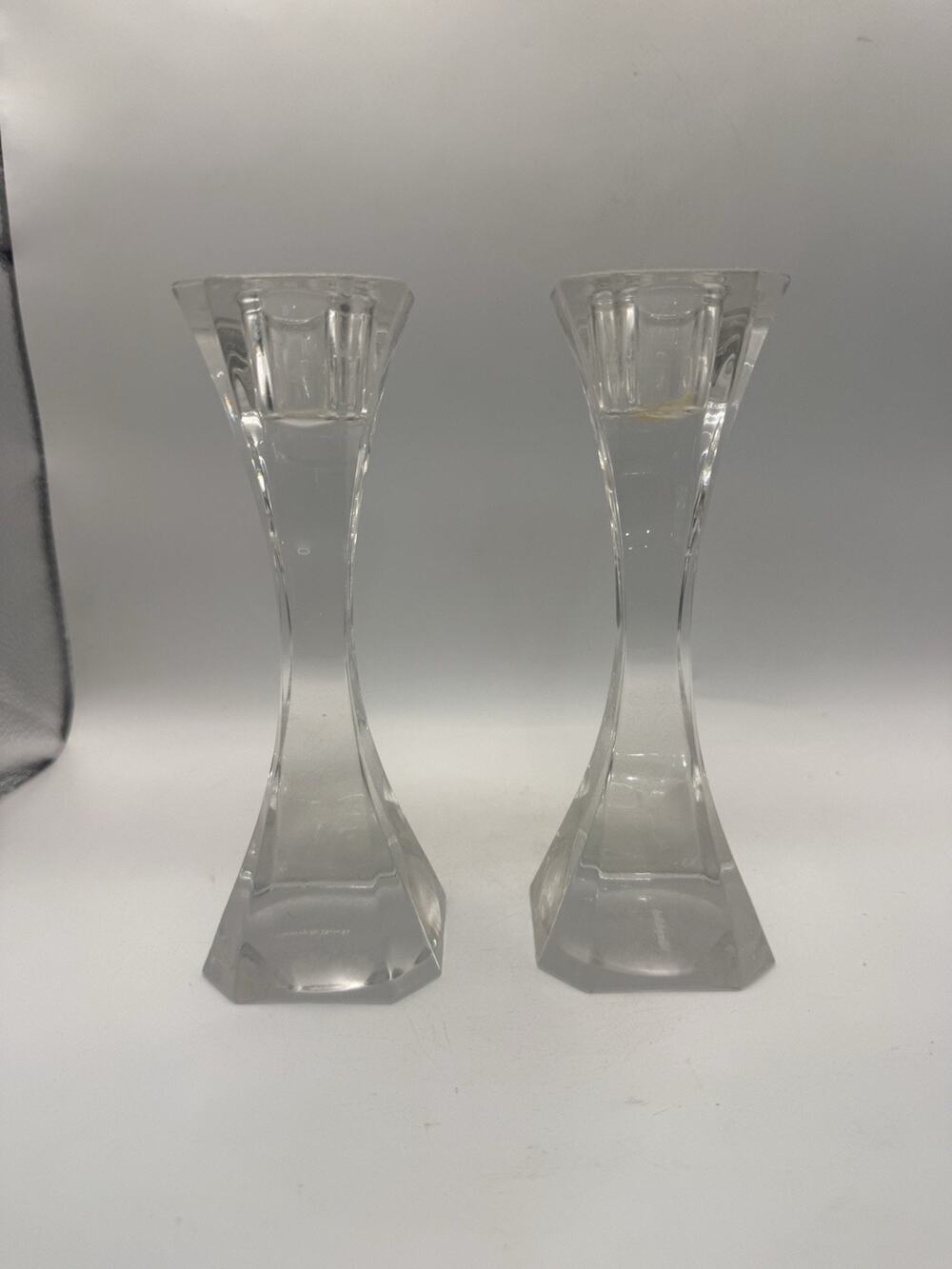 Villeroy & Boch Crystal Cocktail Club (2) Candle stick Holders, 6 1/4” *
